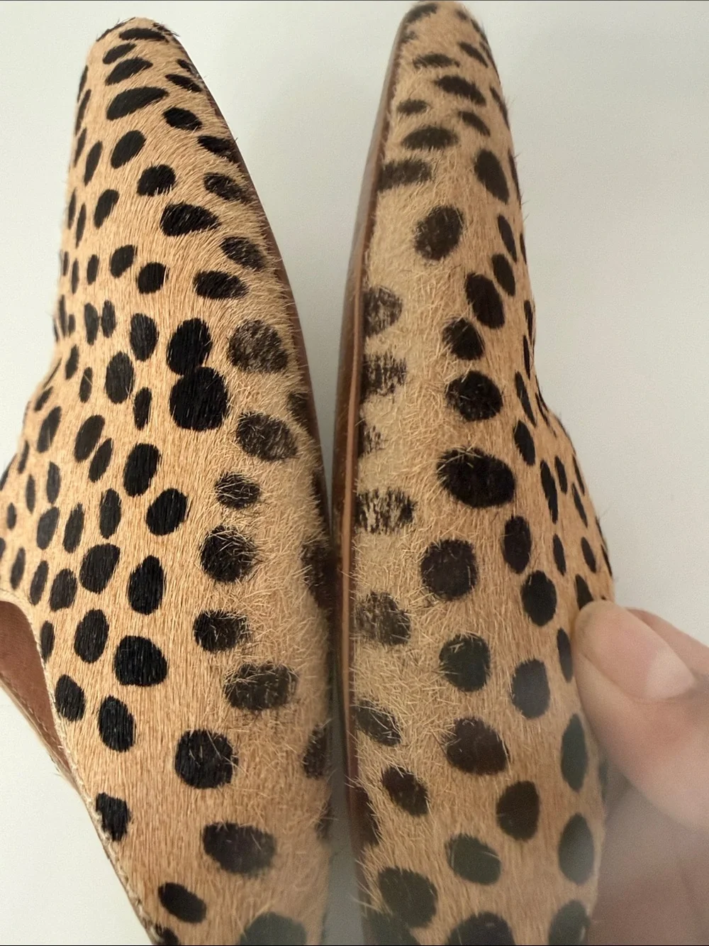 Madewell Leopard-Print Pointed Slip-On Mules in Tan and Black Size 7.5 - Picture 8 of 10